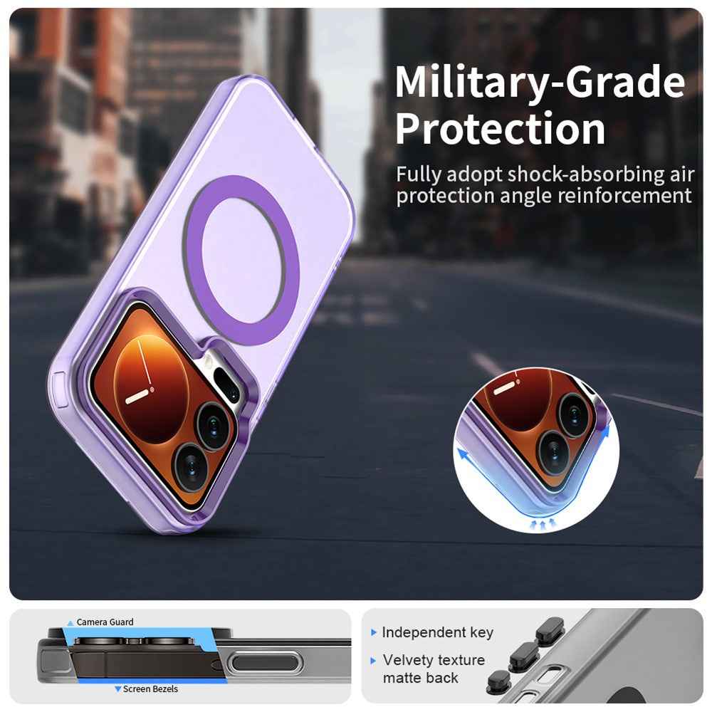 For Xiaomi 17 Pro Magnetic Case Anti Drop Hybrid Phone Back Cover - Purple