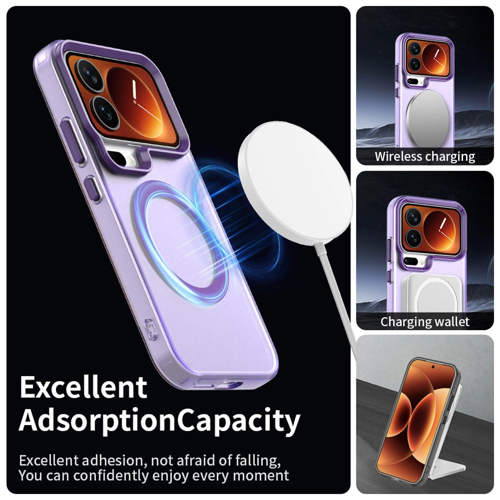 For Xiaomi 17 Pro Max Magnetic Case Anti Drop Hybrid Phone Back Cover - Purple