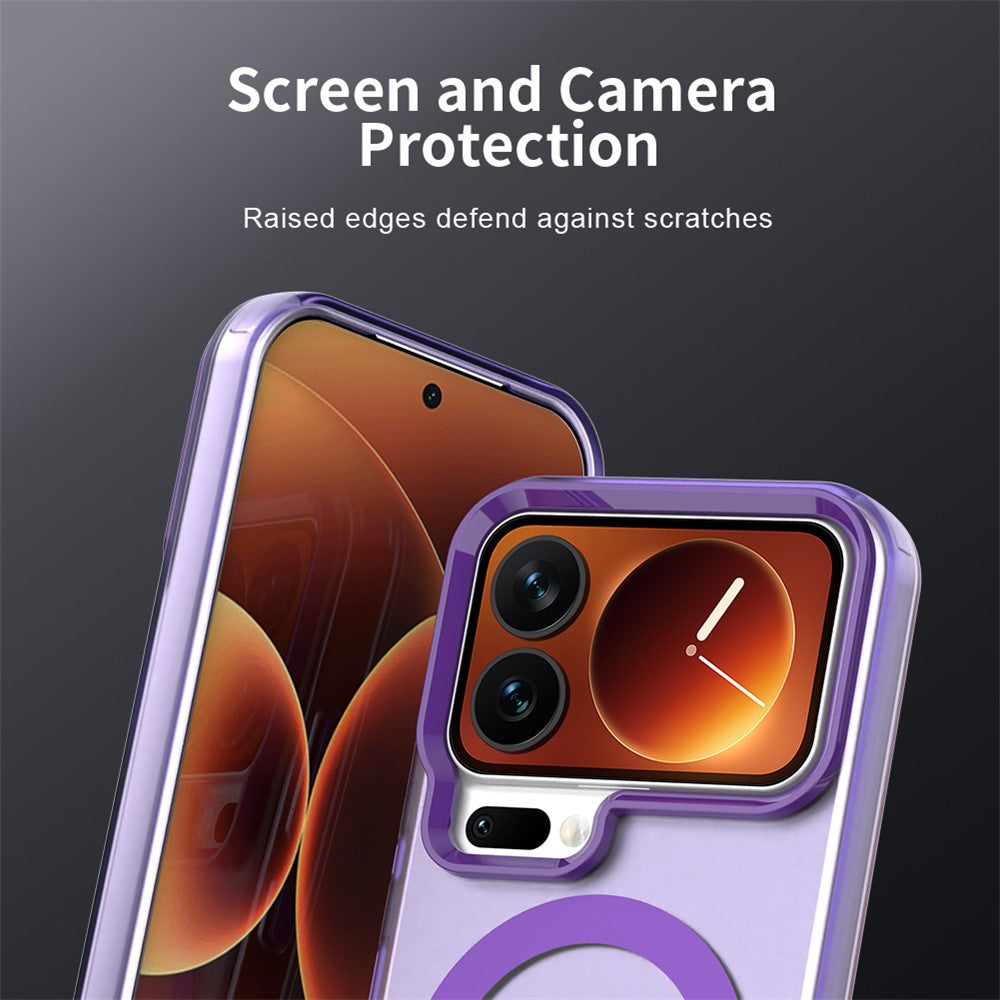 For Xiaomi 17 Pro Max Magnetic Case Anti Drop Hybrid Phone Back Cover - Purple