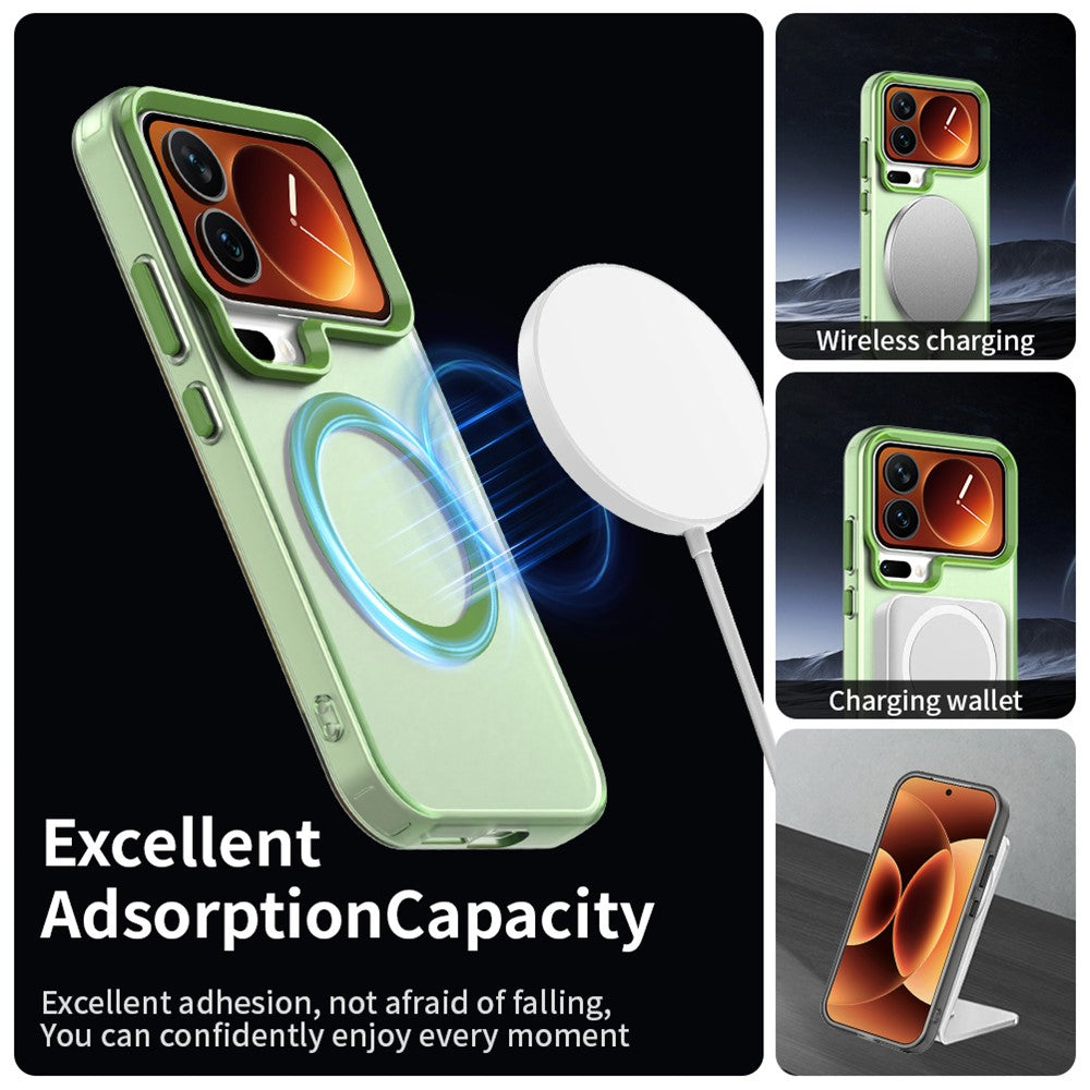 For Xiaomi 17 Pro Max Magnetic Case Anti Drop Hybrid Phone Back Cover - Green
