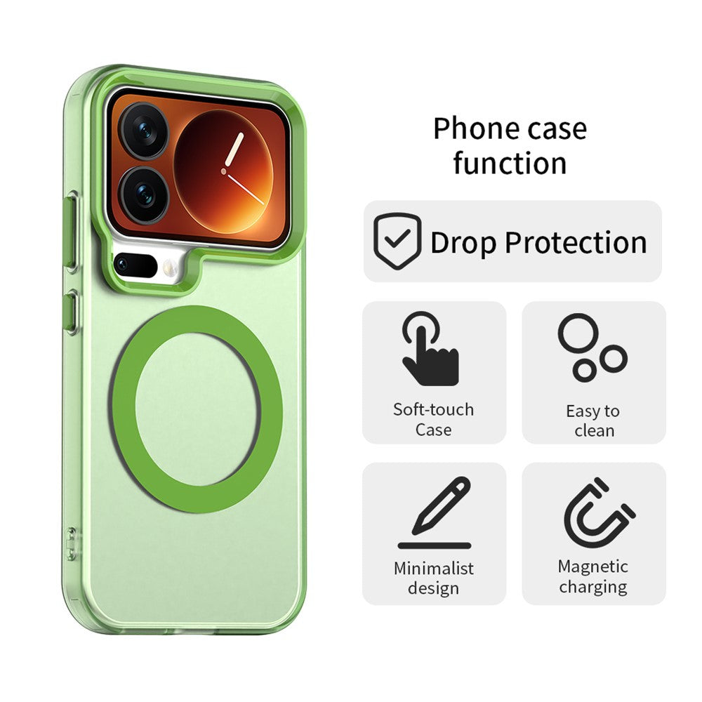 For Xiaomi 17 Pro Max Magnetic Case Anti Drop Hybrid Phone Back Cover - Green