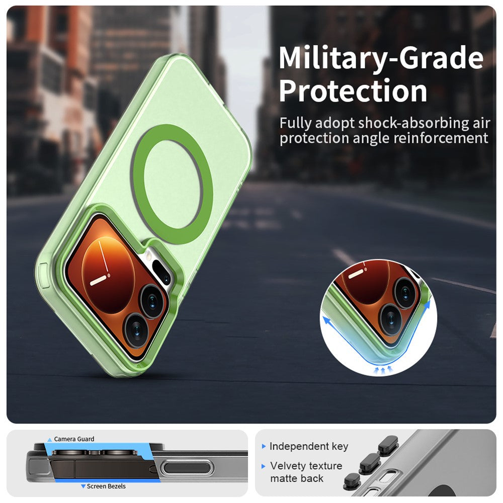 For Xiaomi 17 Pro Max Magnetic Case Anti Drop Hybrid Phone Back Cover - Green