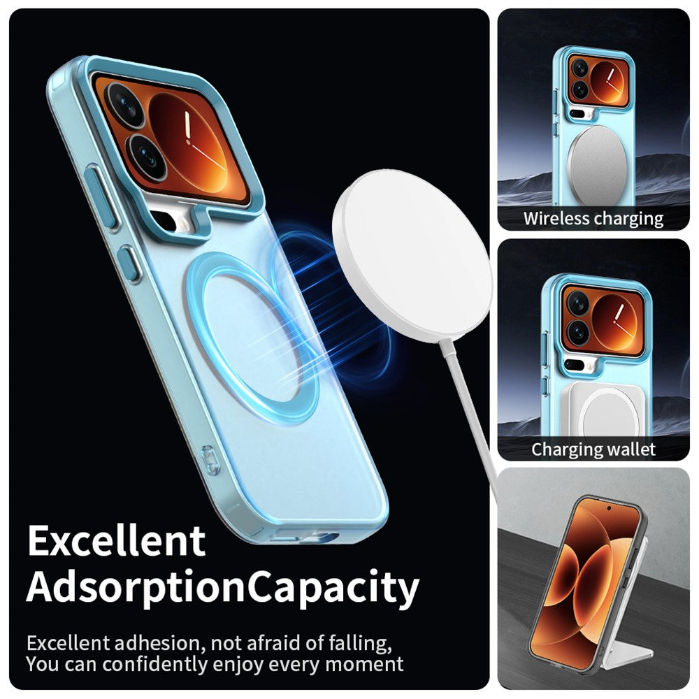 For Xiaomi 17 Pro Max Magnetic Case Anti Drop Hybrid Phone Back Cover - Blue