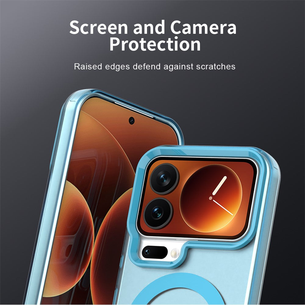 For Xiaomi 17 Pro Max Magnetic Case Anti Drop Hybrid Phone Back Cover - Blue