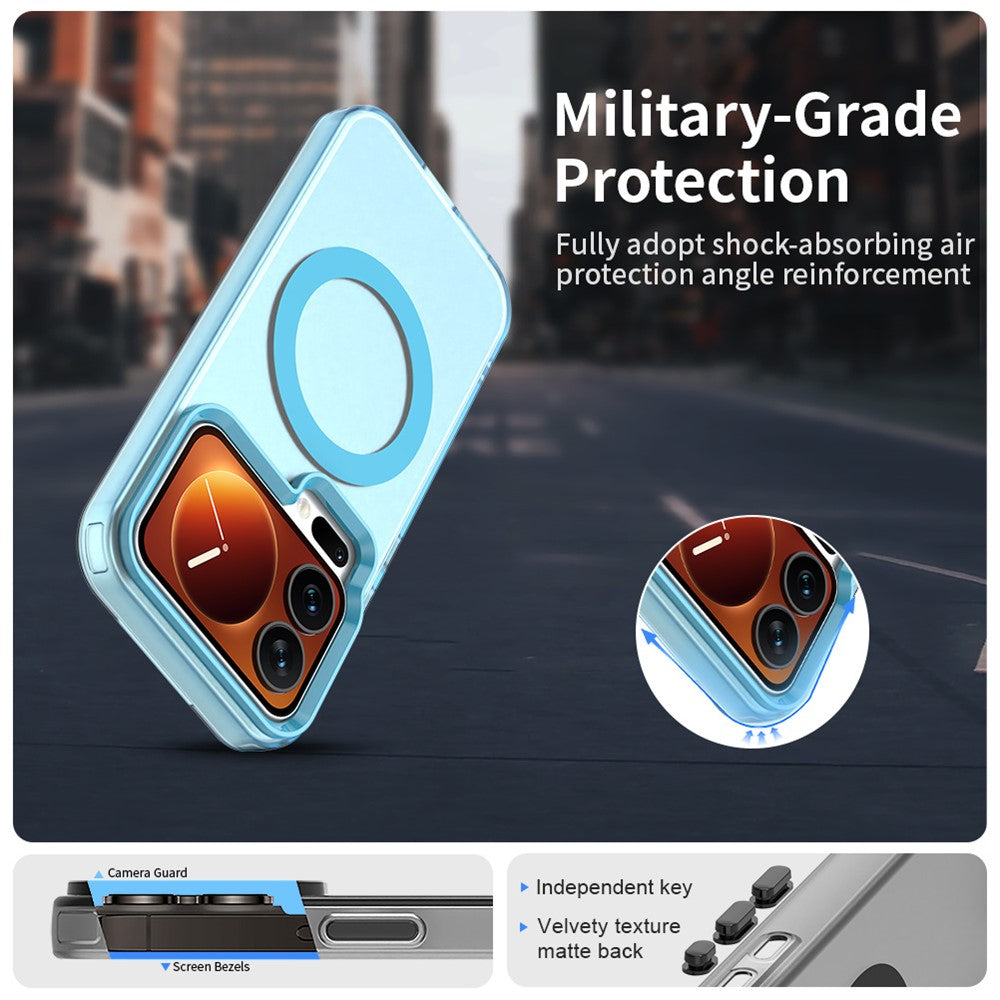 For Xiaomi 17 Pro Max Magnetic Case Anti Drop Hybrid Phone Back Cover - Blue