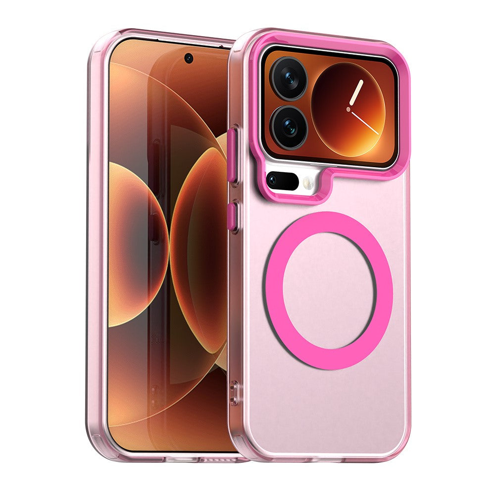 For Xiaomi 17 Pro Max Magnetic Case Anti Drop Hybrid Phone Back Cover - Red