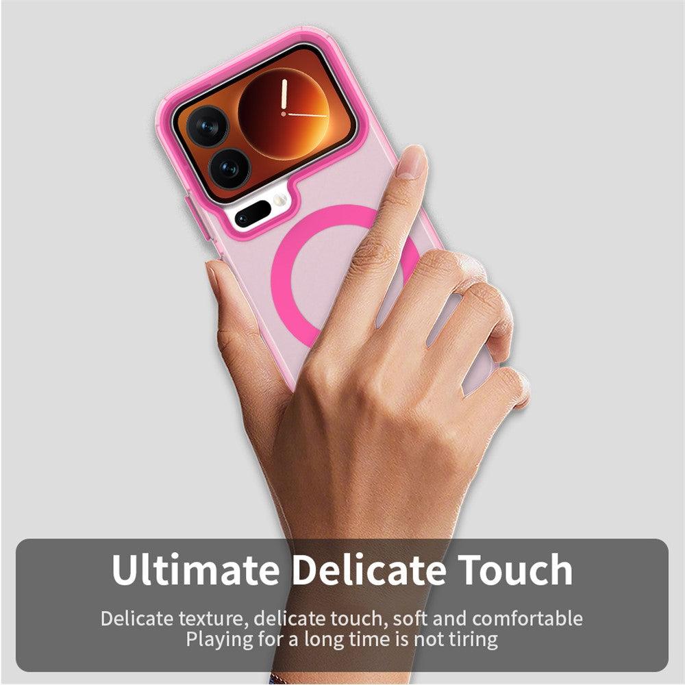 For Xiaomi 17 Pro Max Magnetic Case Anti Drop Hybrid Phone Back Cover - Red