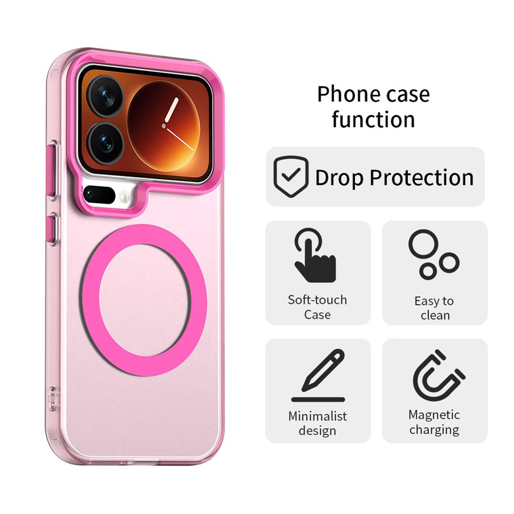 For Xiaomi 17 Pro Max Magnetic Case Anti Drop Hybrid Phone Back Cover - Red