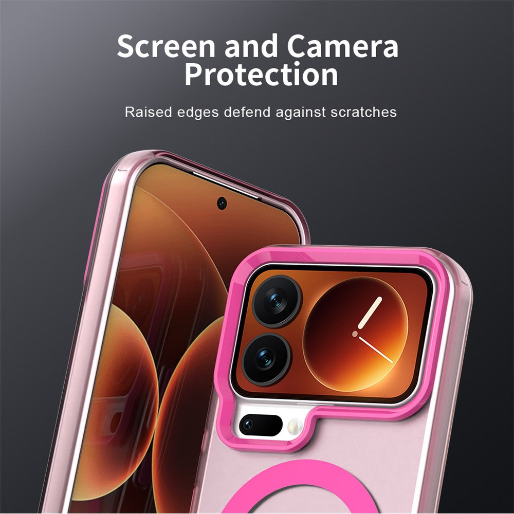 For Xiaomi 17 Pro Max Magnetic Case Anti Drop Hybrid Phone Back Cover - Red