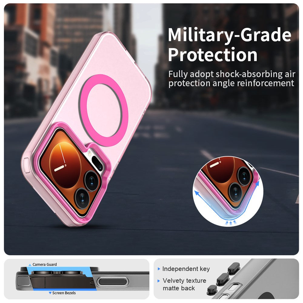 For Xiaomi 17 Pro Max Magnetic Case Anti Drop Hybrid Phone Back Cover - Red
