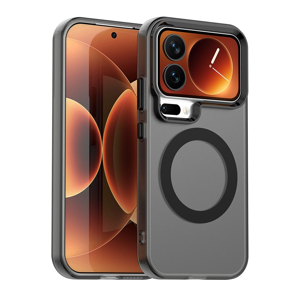 For Xiaomi 17 Pro Max Magnetic Case Anti Drop Hybrid Phone Back Cover - Black