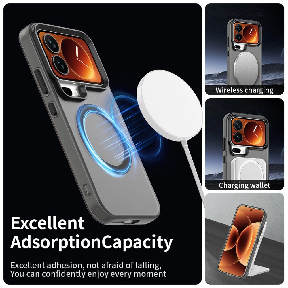 For Xiaomi 17 Pro Max Magnetic Case Anti Drop Hybrid Phone Back Cover - Black