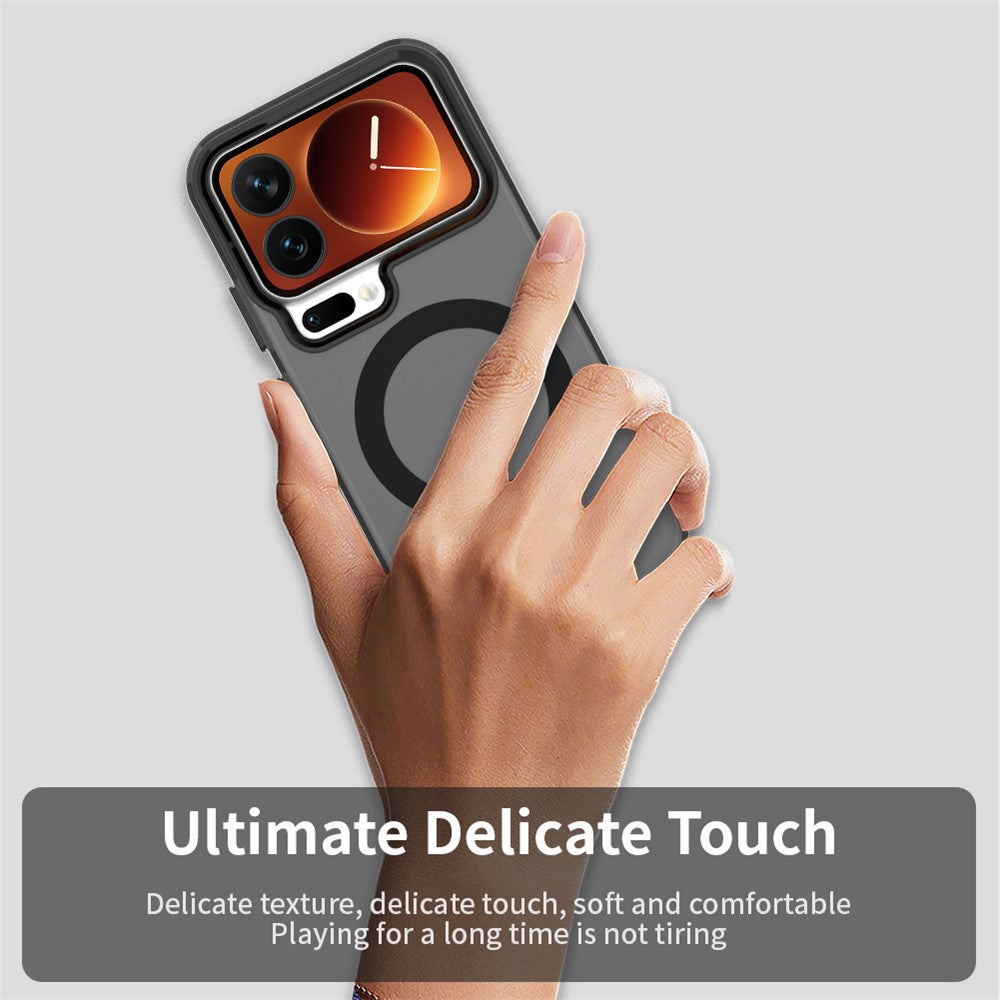 For Xiaomi 17 Pro Max Magnetic Case Anti Drop Hybrid Phone Back Cover - Black