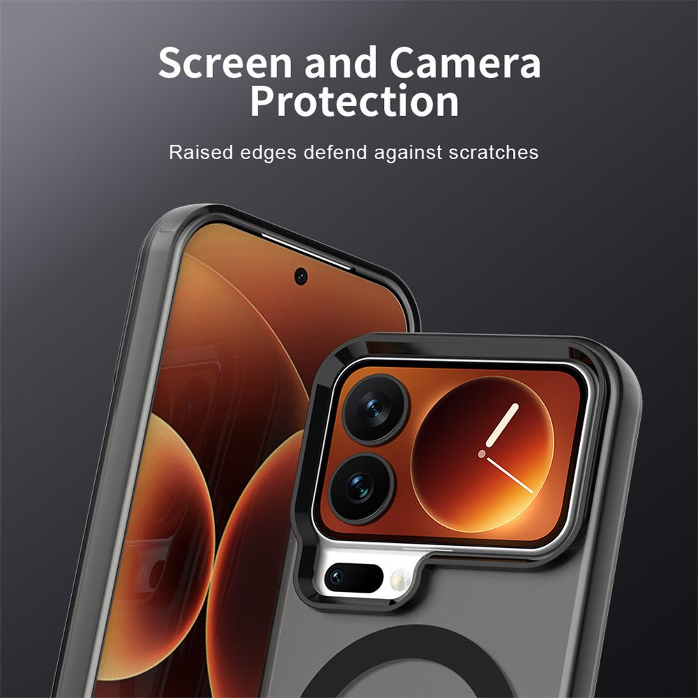 For Xiaomi 17 Pro Max Magnetic Case Anti Drop Hybrid Phone Back Cover - Black