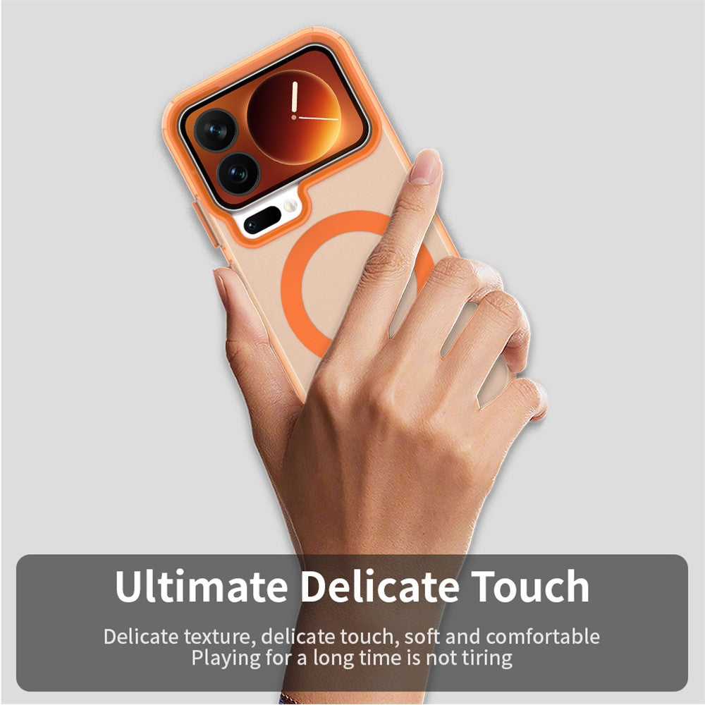 For Xiaomi 17 Pro Max Magnetic Case Anti Drop Hybrid Phone Back Cover - Orange