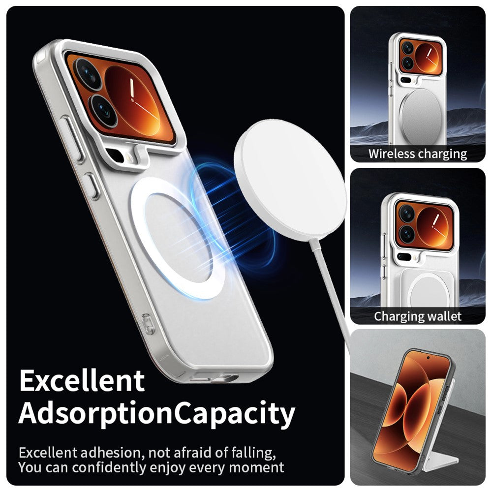 For Xiaomi 17 Pro Max Magnetic Case Anti Drop Hybrid Phone Back Cover - White