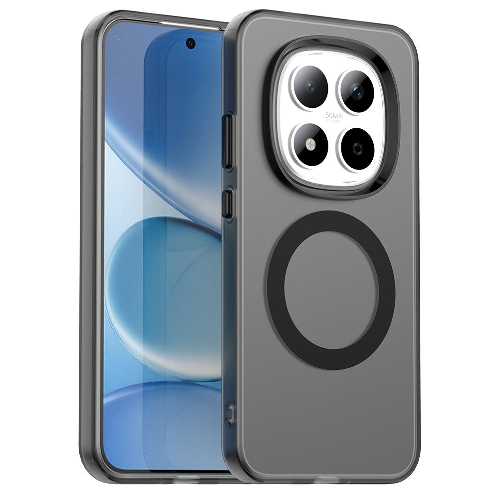 For Xiaomi Redmi Note 15 Pro 5G Magnetic Case Anti Drop Hybrid Phone Back Cover - Black