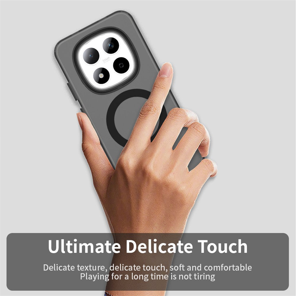 For Xiaomi Redmi Note 15 Pro 5G Magnetic Case Anti Drop Hybrid Phone Back Cover - Black