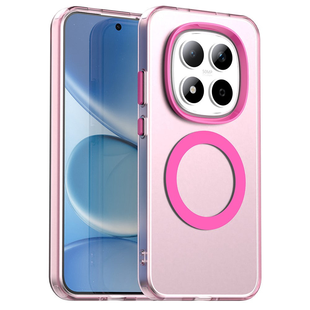 For Xiaomi Redmi Note 15 Pro 5G Magnetic Case Anti Drop Hybrid Phone Back Cover - Red