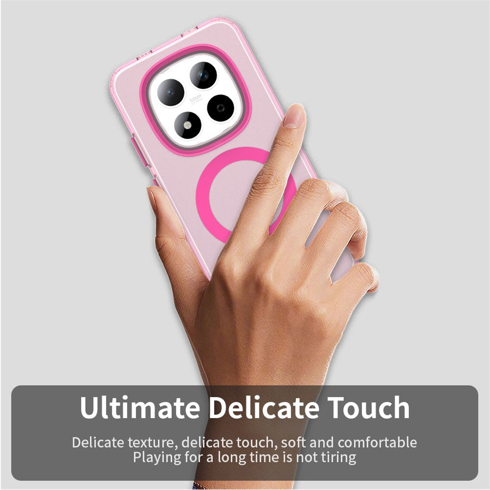 For Xiaomi Redmi Note 15 Pro 5G Magnetic Case Anti Drop Hybrid Phone Back Cover - Red