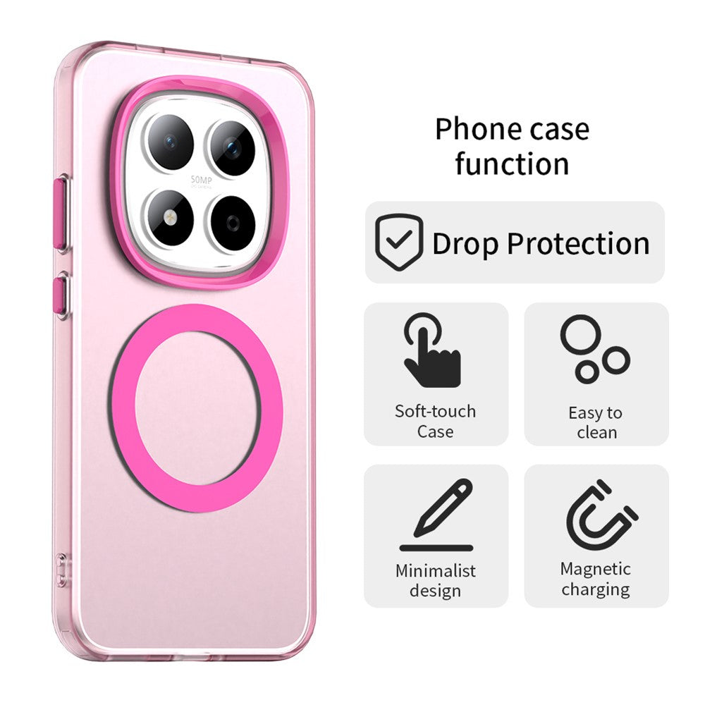 For Xiaomi Redmi Note 15 Pro 5G Magnetic Case Anti Drop Hybrid Phone Back Cover - Red