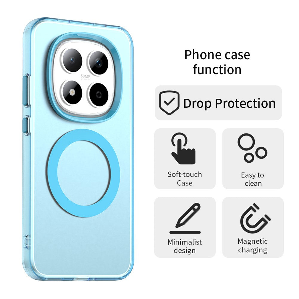 For Xiaomi Redmi Note 15 Pro 5G Magnetic Case Anti Drop Hybrid Phone Back Cover - Blue