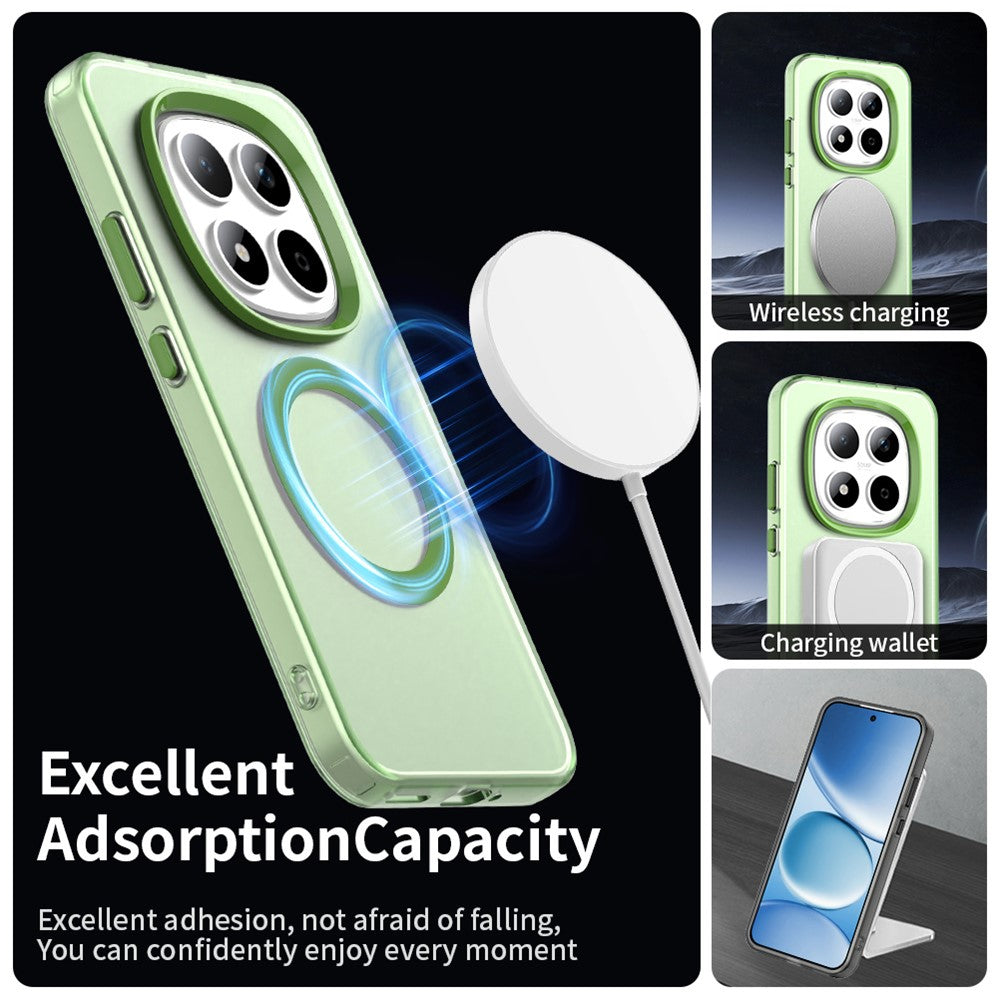 For Xiaomi Redmi Note 15 Pro 5G Magnetic Case Anti Drop Hybrid Phone Back Cover - Green
