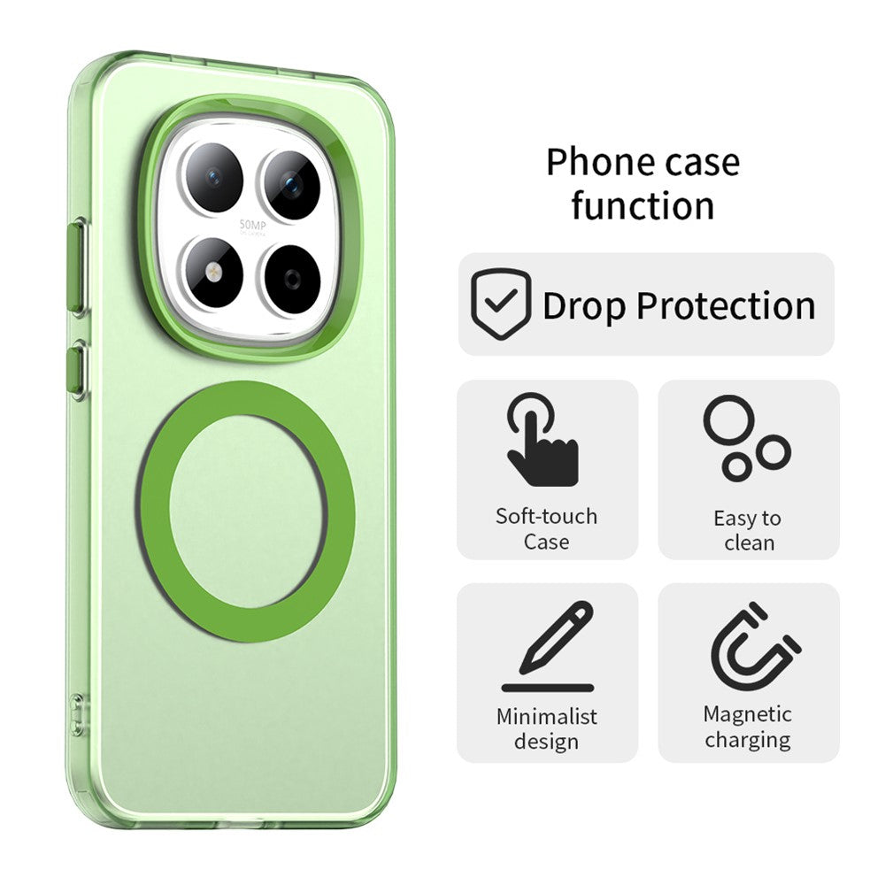For Xiaomi Redmi Note 15 Pro 5G Magnetic Case Anti Drop Hybrid Phone Back Cover - Green