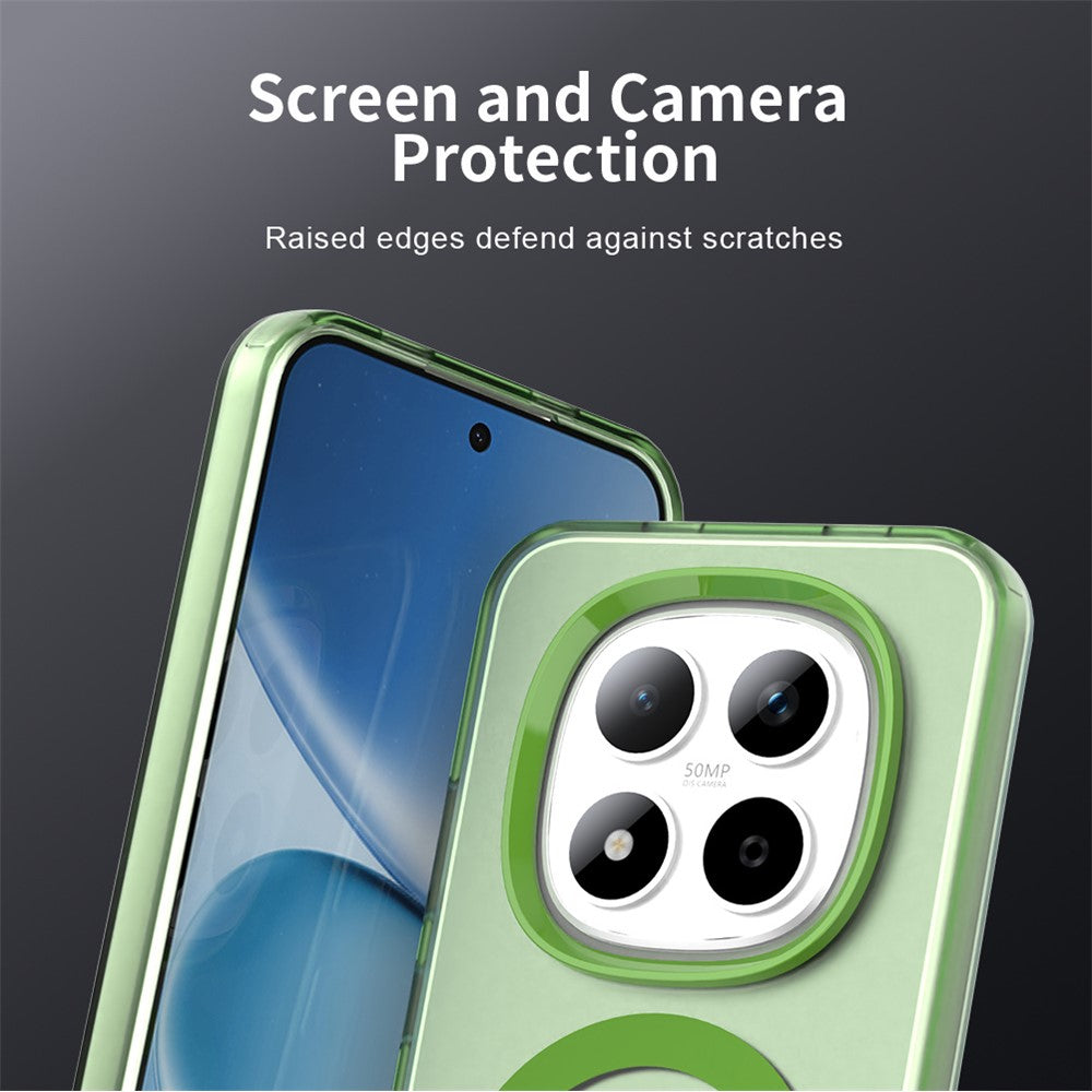 For Xiaomi Redmi Note 15 Pro 5G Magnetic Case Anti Drop Hybrid Phone Back Cover - Green