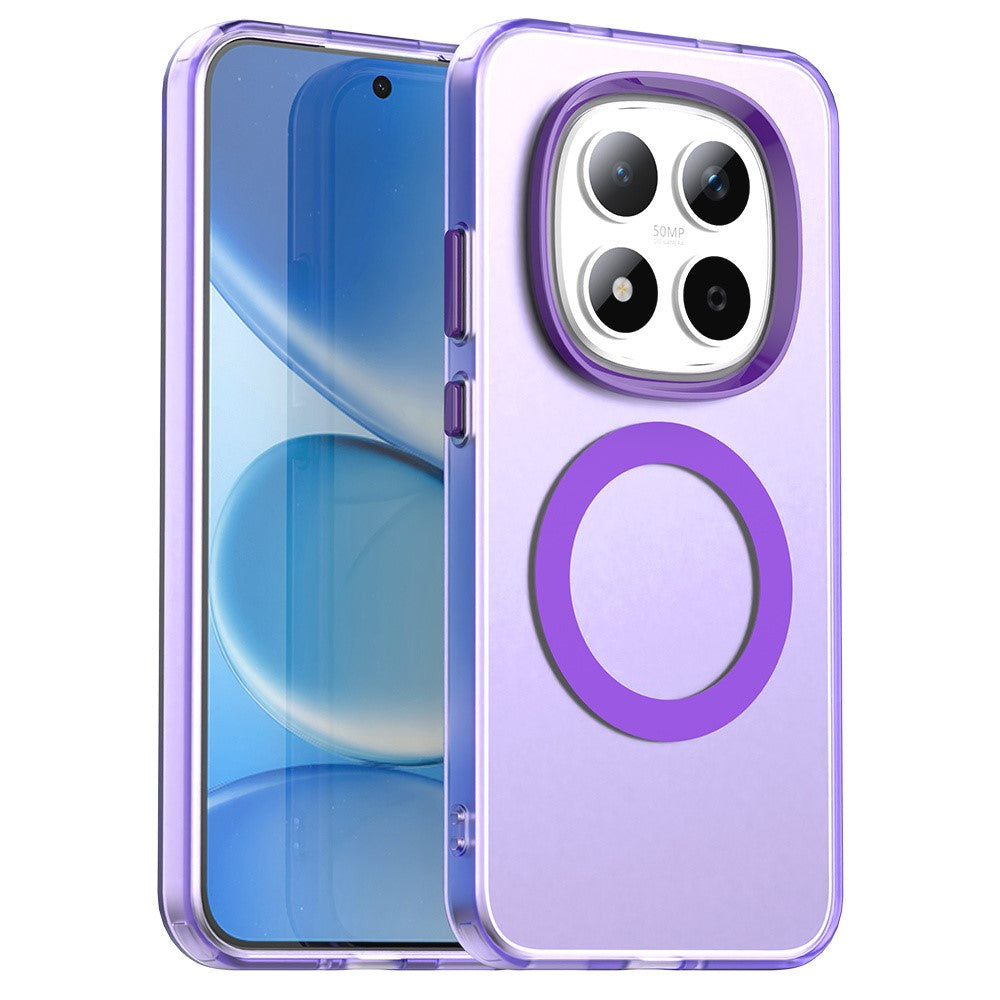 For Xiaomi Redmi Note 15 Pro 5G Magnetic Case Anti Drop Hybrid Phone Back Cover - Purple