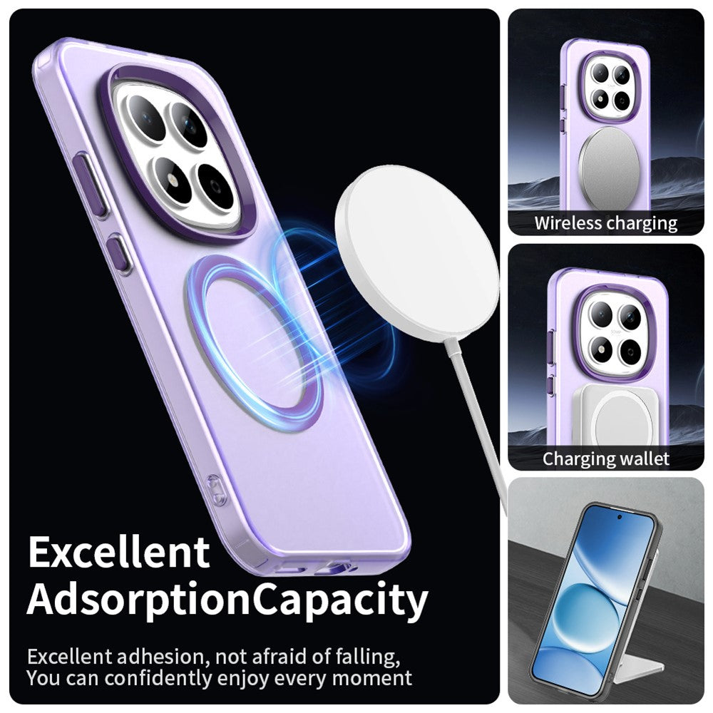 For Xiaomi Redmi Note 15 Pro 5G Magnetic Case Anti Drop Hybrid Phone Back Cover - Purple