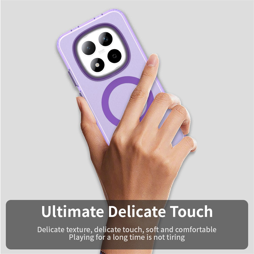 For Xiaomi Redmi Note 15 Pro 5G Magnetic Case Anti Drop Hybrid Phone Back Cover - Purple