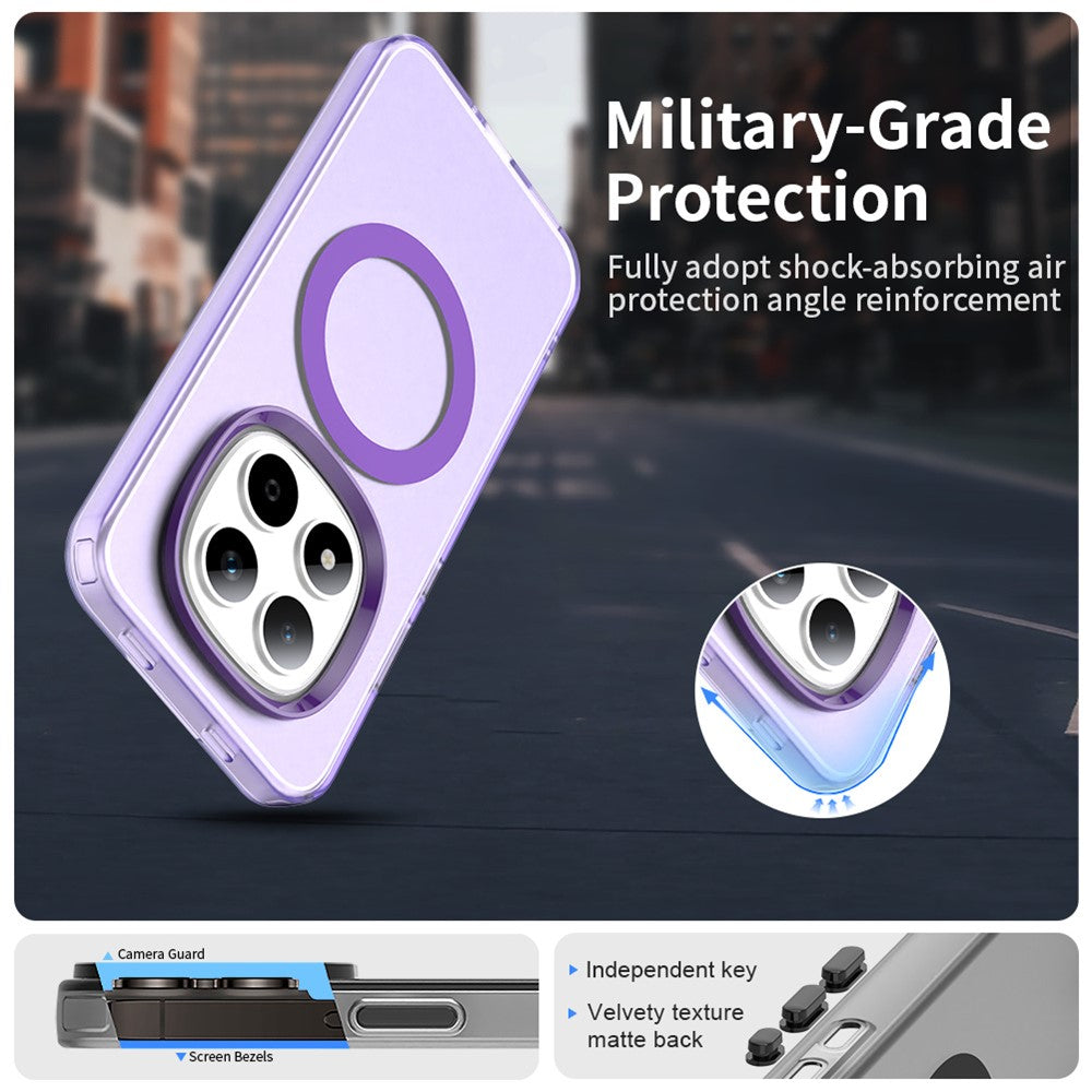 For Xiaomi Redmi Note 15 Pro 5G Magnetic Case Anti Drop Hybrid Phone Back Cover - Purple