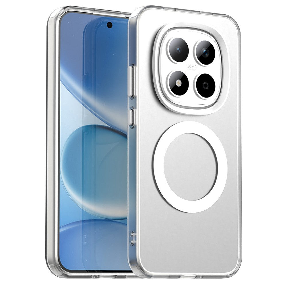 For Xiaomi Redmi Note 15 Pro 5G Magnetic Case Anti Drop Hybrid Phone Back Cover - White