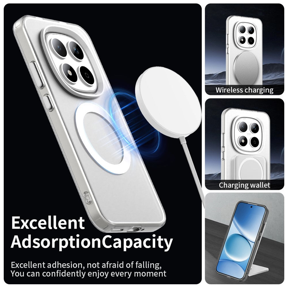 For Xiaomi Redmi Note 15 Pro 5G Magnetic Case Anti Drop Hybrid Phone Back Cover - White