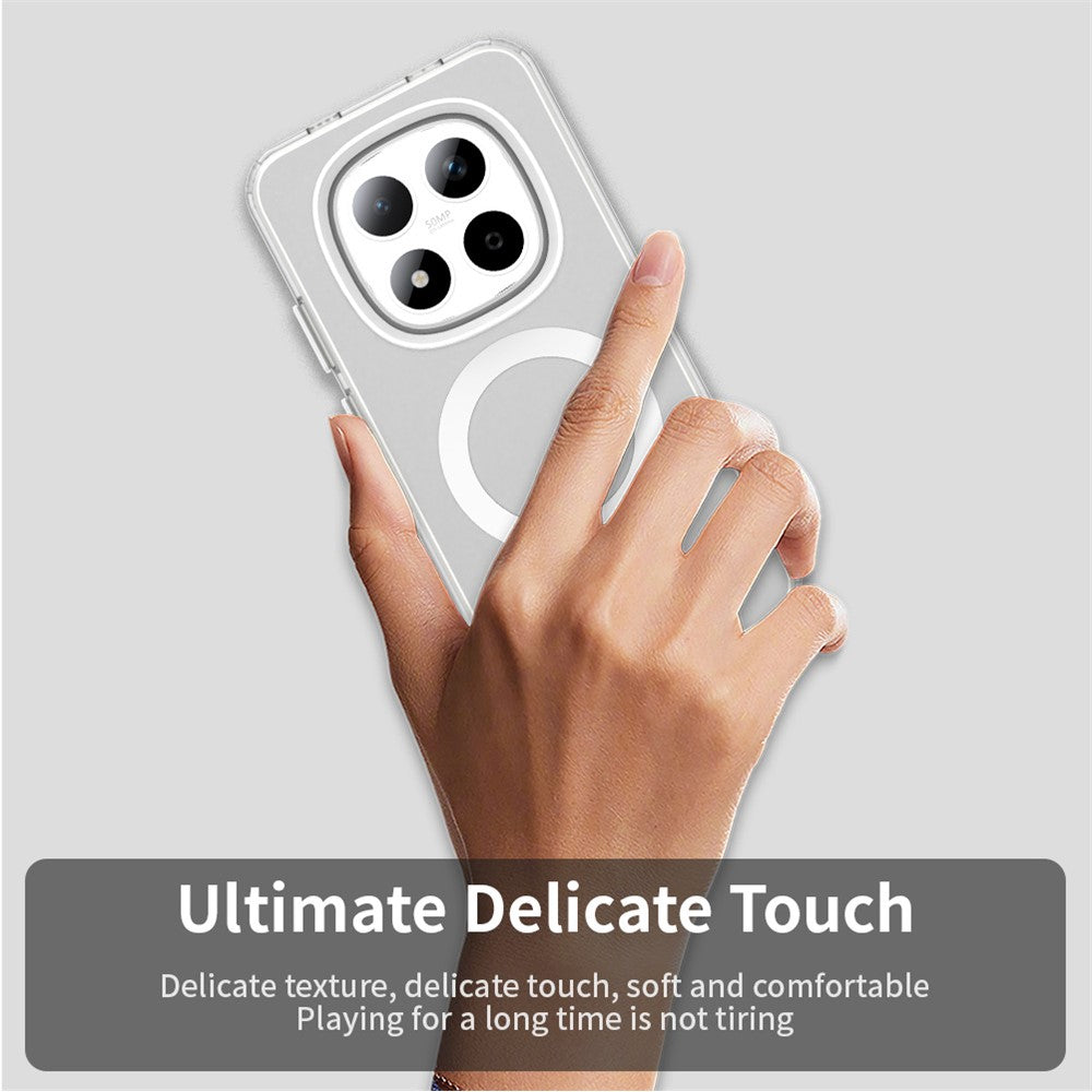 For Xiaomi Redmi Note 15 Pro 5G Magnetic Case Anti Drop Hybrid Phone Back Cover - White