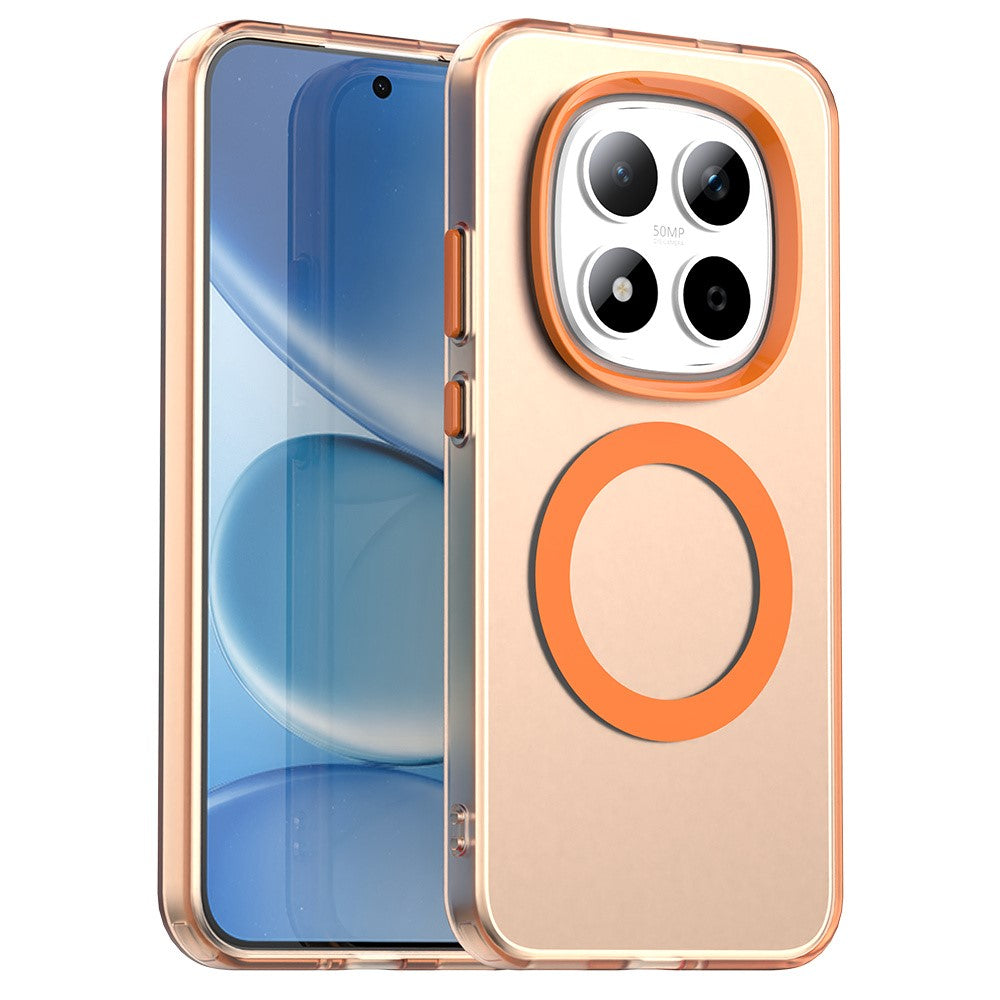 For Xiaomi Redmi Note 15 Pro 5G Magnetic Case Anti Drop Hybrid Phone Back Cover - Orange