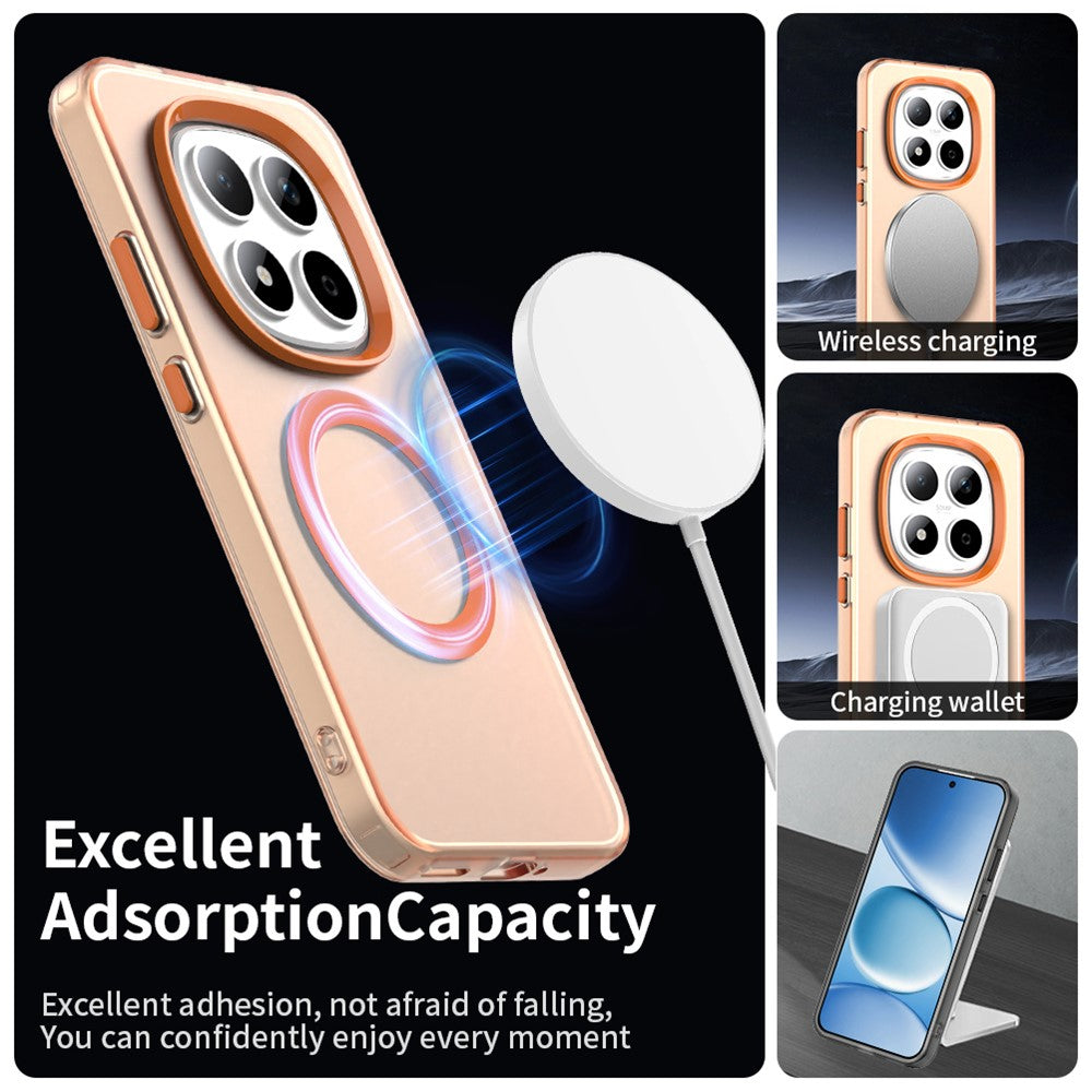 For Xiaomi Redmi Note 15 Pro 5G Magnetic Case Anti Drop Hybrid Phone Back Cover - Orange