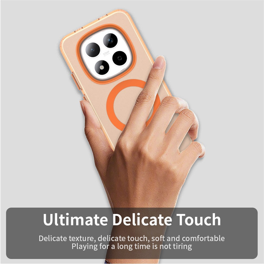 For Xiaomi Redmi Note 15 Pro 5G Magnetic Case Anti Drop Hybrid Phone Back Cover - Orange