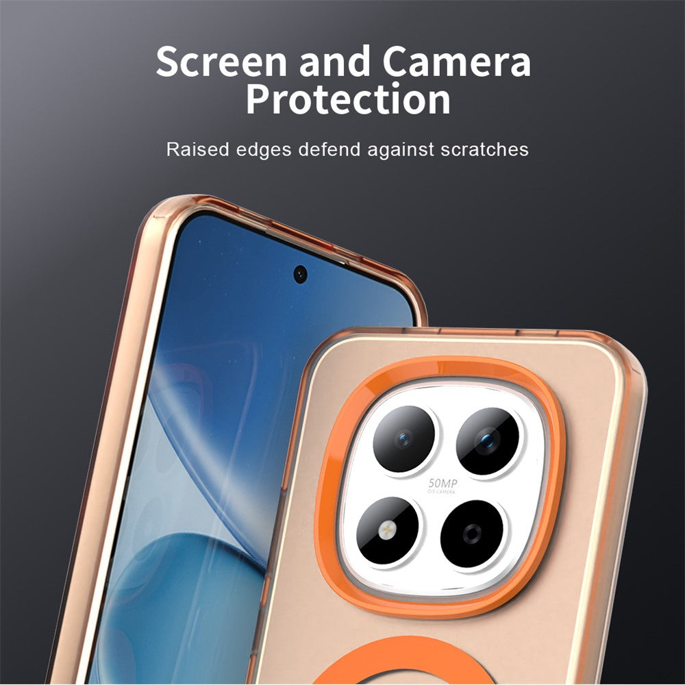 For Xiaomi Redmi Note 15 Pro 5G Magnetic Case Anti Drop Hybrid Phone Back Cover - Orange