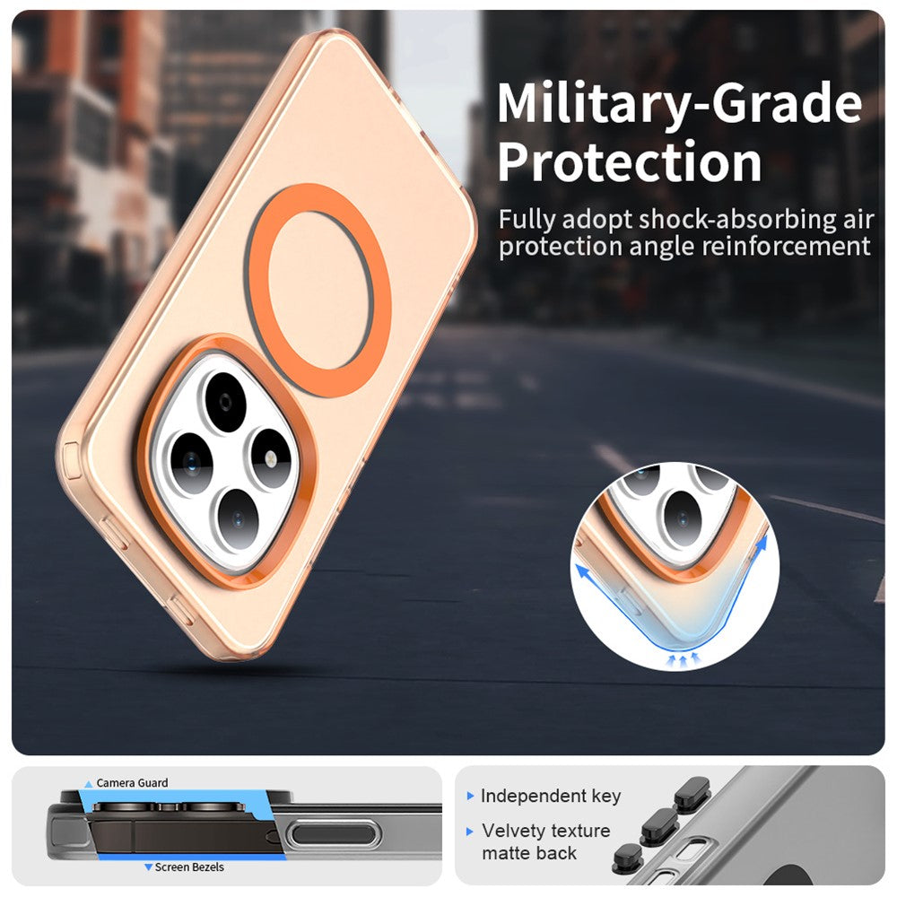 For Xiaomi Redmi Note 15 Pro 5G Magnetic Case Anti Drop Hybrid Phone Back Cover - Orange
