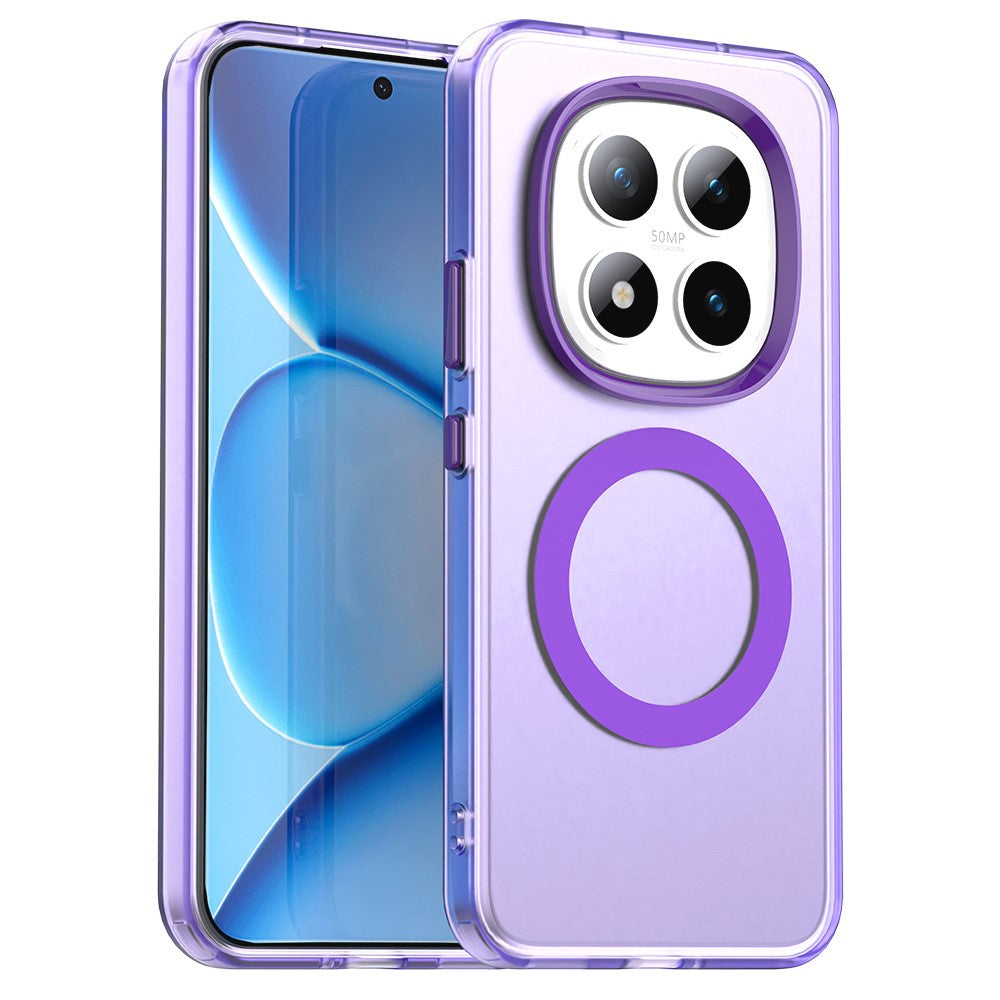 For Xiaomi Poco M8 Pro 5G / Redmi Note 15 Pro+ 5G (Global) Magnetic Case Anti Drop Hybrid Phone Back Cover - Purple