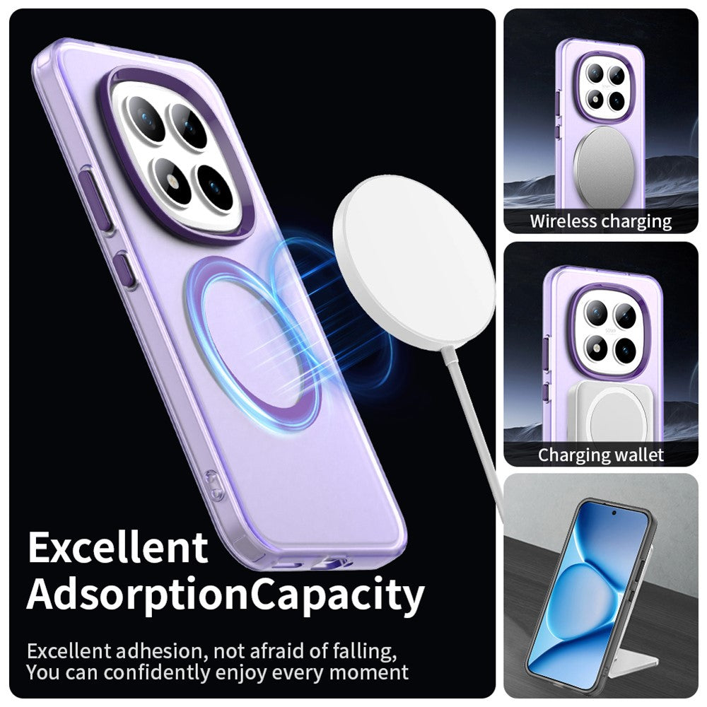 For Xiaomi Poco M8 Pro 5G / Redmi Note 15 Pro+ 5G (Global) Magnetic Case Anti Drop Hybrid Phone Back Cover - Purple