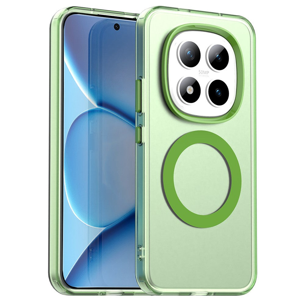 For Xiaomi Poco M8 Pro 5G / Redmi Note 15 Pro+ 5G (Global) Magnetic Case Anti Drop Hybrid Phone Back Cover - Green