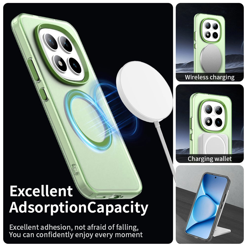 For Xiaomi Poco M8 Pro 5G / Redmi Note 15 Pro+ 5G (Global) Magnetic Case Anti Drop Hybrid Phone Back Cover - Green