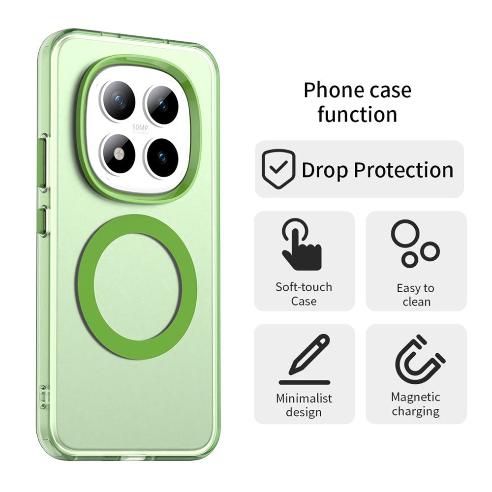 For Xiaomi Poco M8 Pro 5G / Redmi Note 15 Pro+ 5G (Global) Magnetic Case Anti Drop Hybrid Phone Back Cover - Green