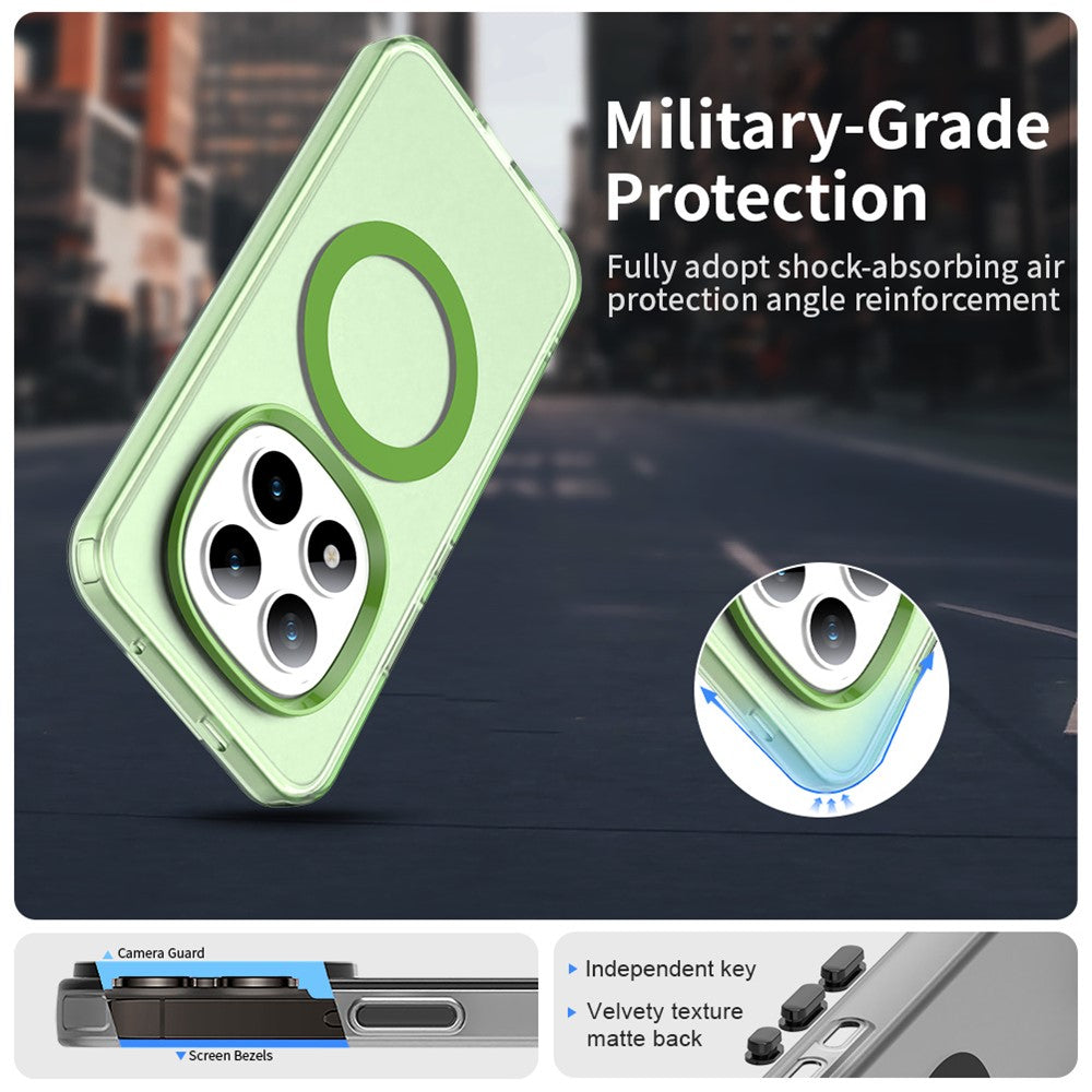 For Xiaomi Poco M8 Pro 5G / Redmi Note 15 Pro+ 5G (Global) Magnetic Case Anti Drop Hybrid Phone Back Cover - Green