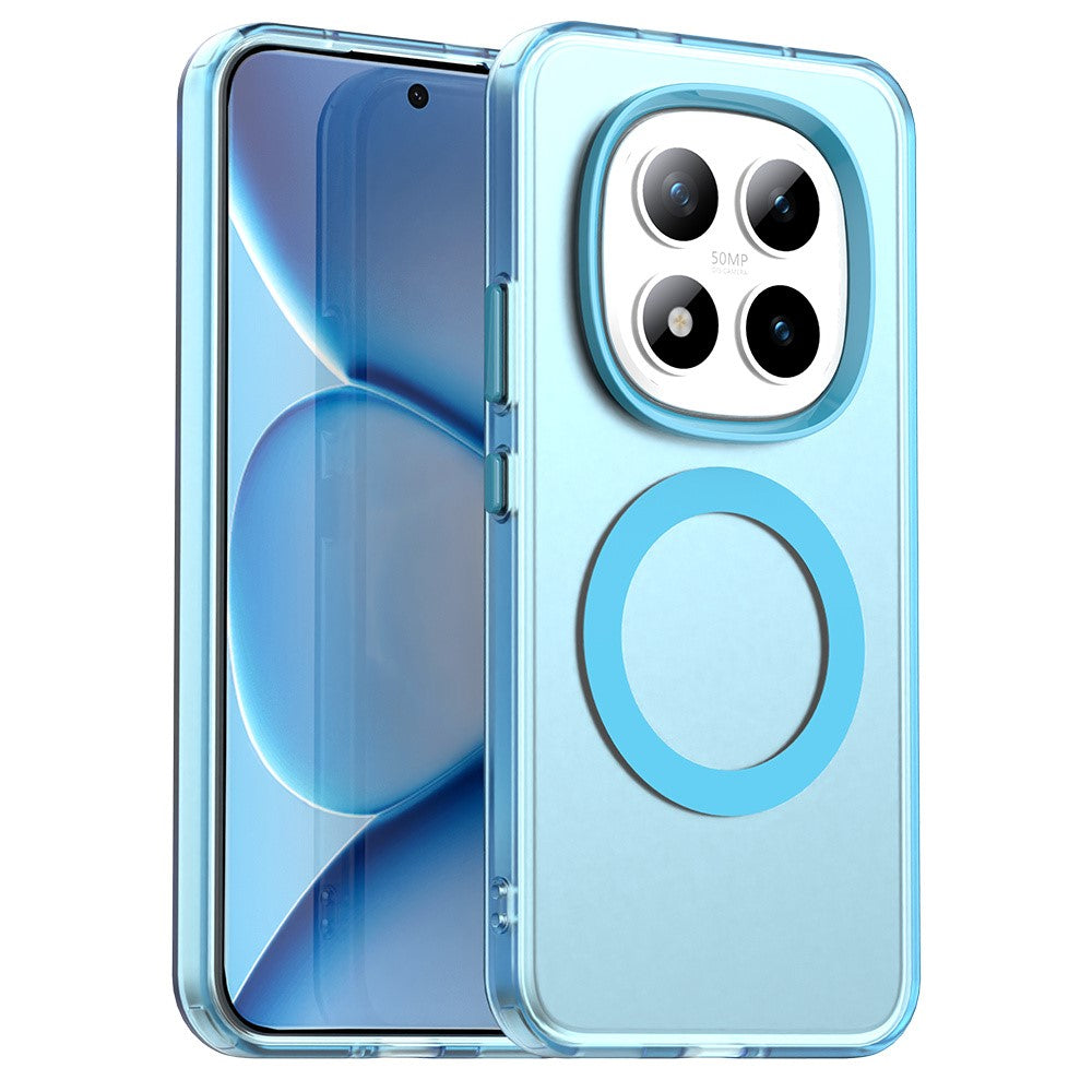 For Xiaomi Poco M8 Pro 5G / Redmi Note 15 Pro+ 5G (Global) Magnetic Case Anti Drop Hybrid Phone Back Cover - Blue