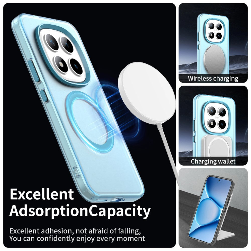 For Xiaomi Poco M8 Pro 5G / Redmi Note 15 Pro+ 5G (Global) Magnetic Case Anti Drop Hybrid Phone Back Cover - Blue