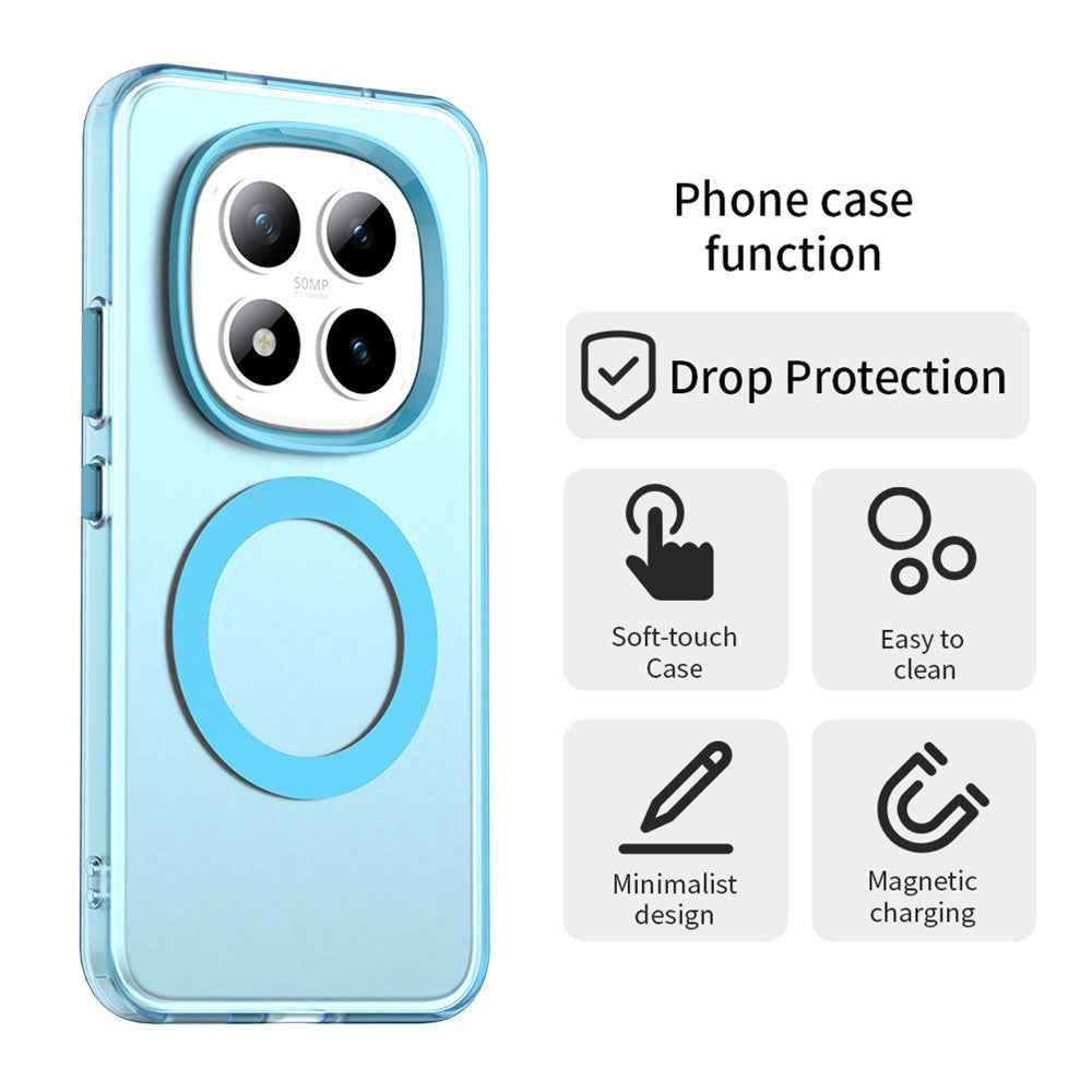For Xiaomi Poco M8 Pro 5G / Redmi Note 15 Pro+ 5G (Global) Magnetic Case Anti Drop Hybrid Phone Back Cover - Blue